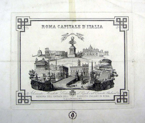 Una stampa in memoria dell’entrata dell’esercito italiano in Roma (Istituto per la storia del Risorgimento italiano)