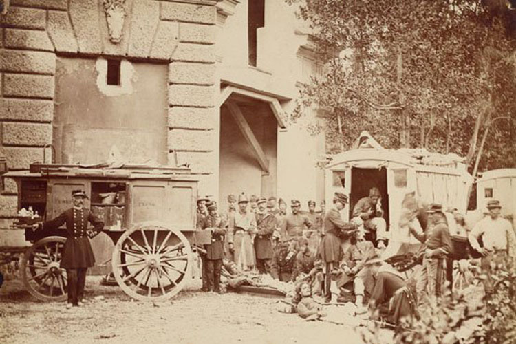 Un’ambulanza italiana nella villa Torlonia il 20 settembre 1870, Tuminello Lodovico, Torino, Roma (Istituto per la storia del Risorgimento italiano) 