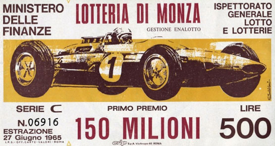 Un biglietto della lotteria di Monza