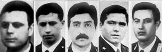 I cinque uomini della scorta di Aldo Moro: Il caposcorta  Oreste Leonardi, Domenico Ricci, Francesco Zizzi, Giulio Rivera e Raffaele Iozzino