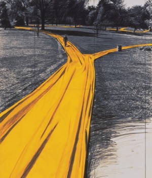 I sentieri che Christo ricoprì di stoffa nel Loose Park di Kansas City